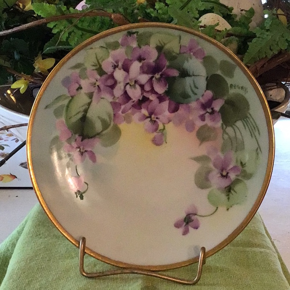 Gorgeous Vintage Hand-Painted Heinrich and Company / H&C Bavaria 6” Plate